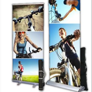 Banners Stand 10 ml Vinyl infoor banner with retractable stand – 13oz Scrim Vinyl Outdoor Banner Stands RETRDELUX (33X80)